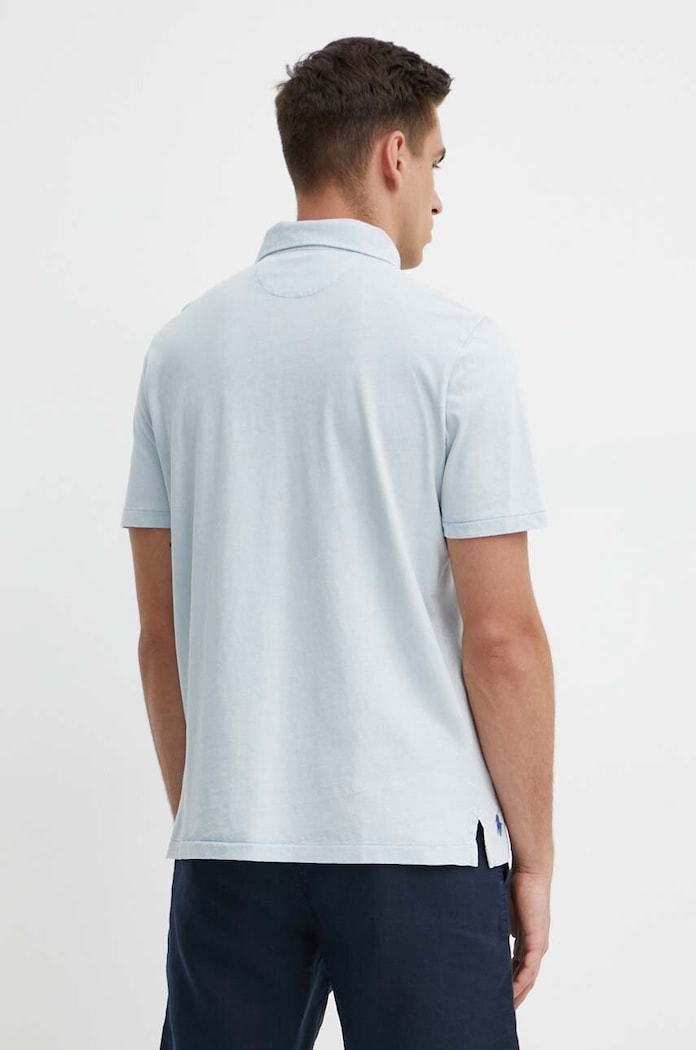 Oblečenie Polo tričko s prímesou ľanu Polo Ralph Lauren 710900790 modrá