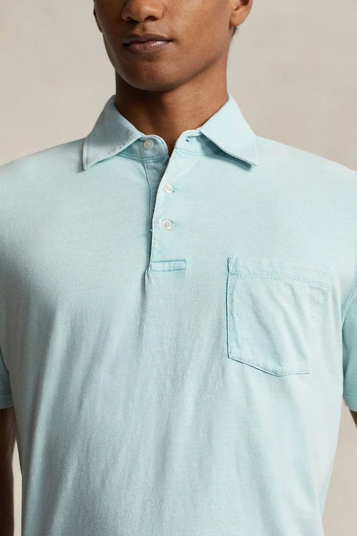 Polo Ralph Lauren polo z domieszką lnu niebieski 710900790