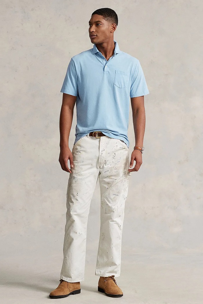 Odjeća Polo majica s dodatkom lana Polo Ralph Lauren 710900790 plava