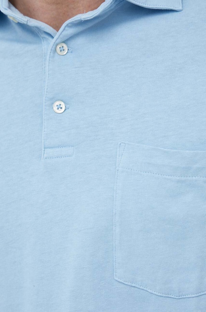 Polo tričko s prímesou ľanu Polo Ralph Lauren 710900790 modrá