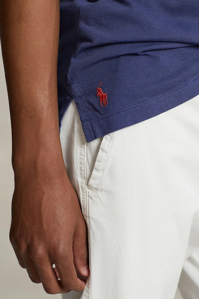 Polo Ralph Lauren póló vászonkeverékből sötétkék 710900790