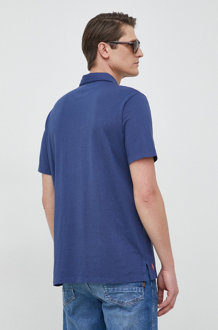 Oblečení Polo tričko se lněnou směsí Polo Ralph Lauren 710900790 námořnická modř