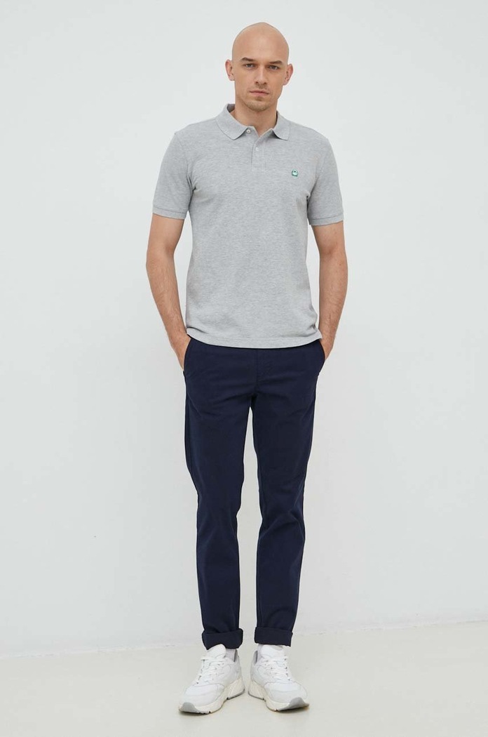 United Colors of Benetton polo bawełniane 3089J3179.501. szary SS23