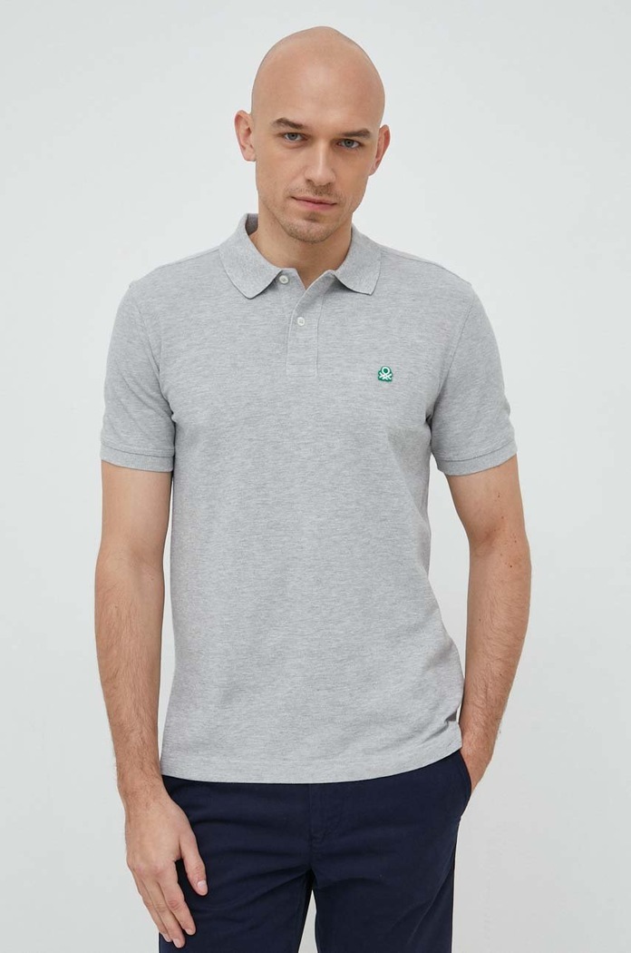 United Colors of Benetton polo bawełniane szary 3089J3179.501.