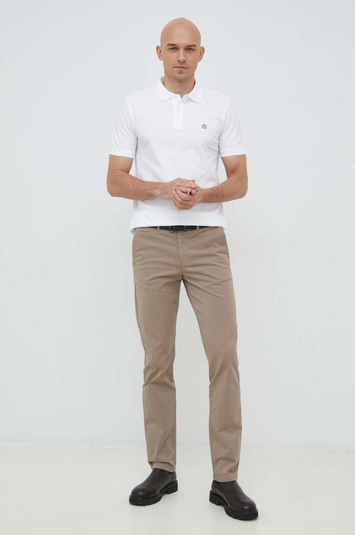 Bavlnené polo tričko United Colors of Benetton 3089J3179.101. biela AA00