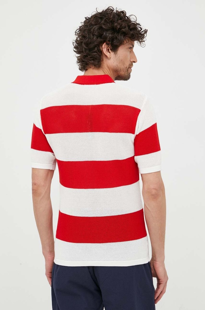 Ρούχα Βαμβακερό μπλουζάκι πόλο United Colors of Benetton 1094K300L.2H7 κόκκινο