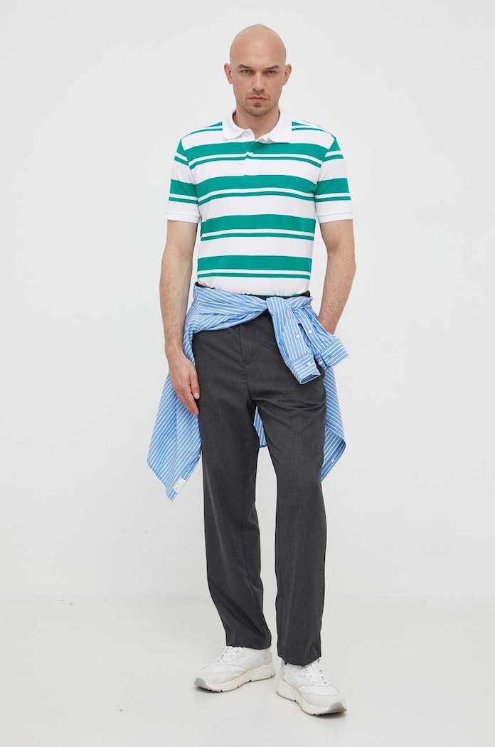 United Colors of Benetton polo bawełniane 347BU3011.84B zielony SS23