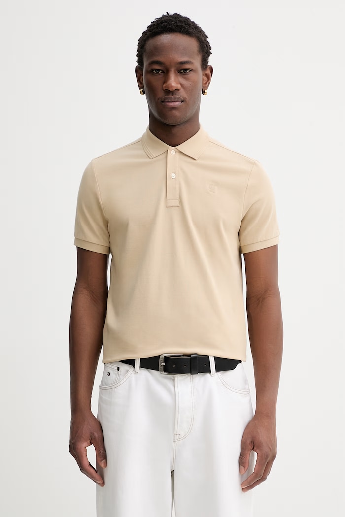 G-Star Raw tricou polo slim bej D11595.5864
