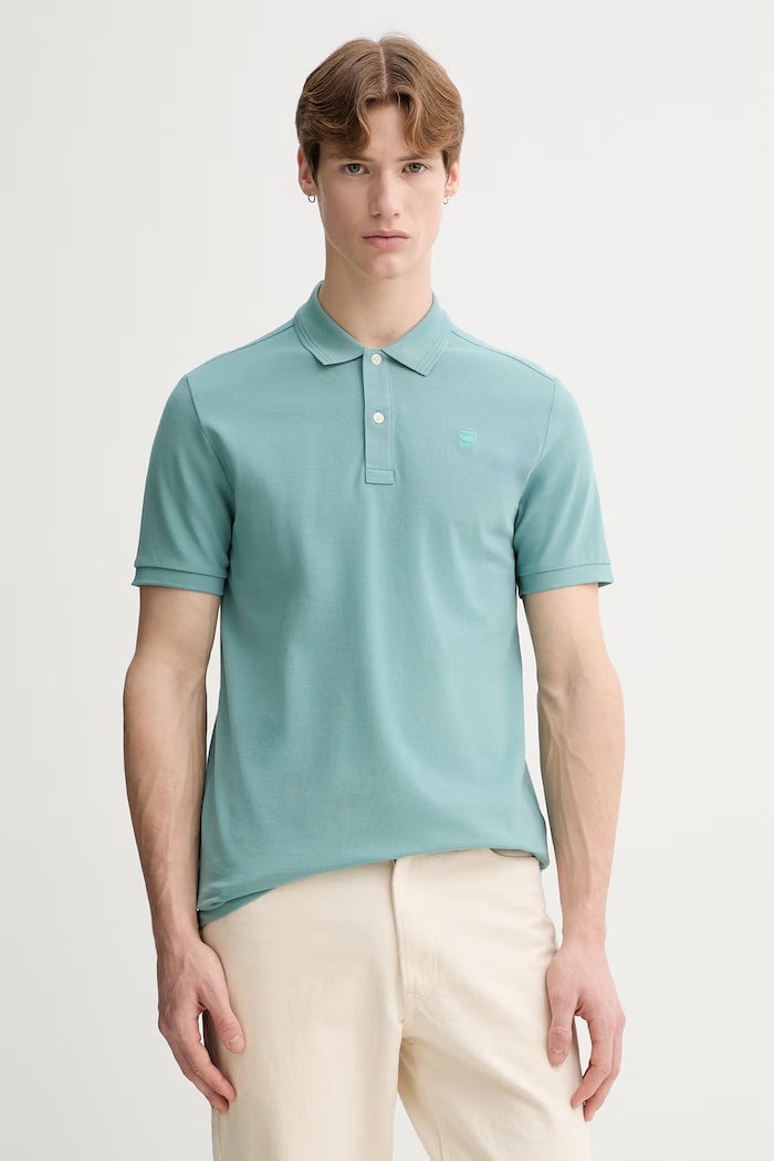 G-Star Raw tricou polo turcoaz D11595.5864