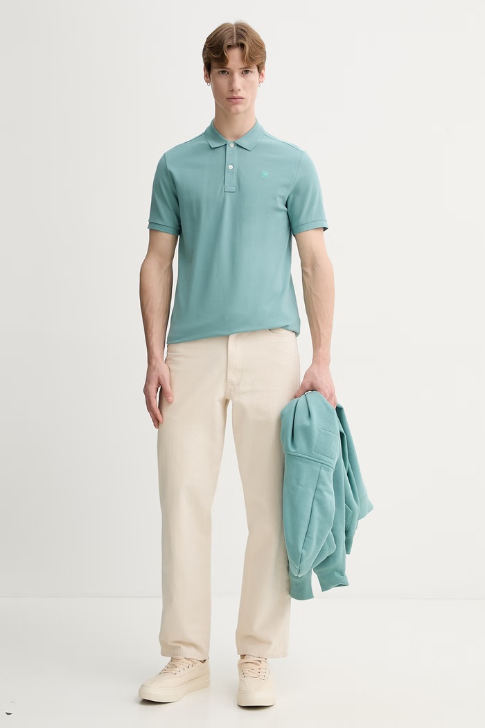 G-Star Raw tricou polo D11595.5864 turcoaz AA00