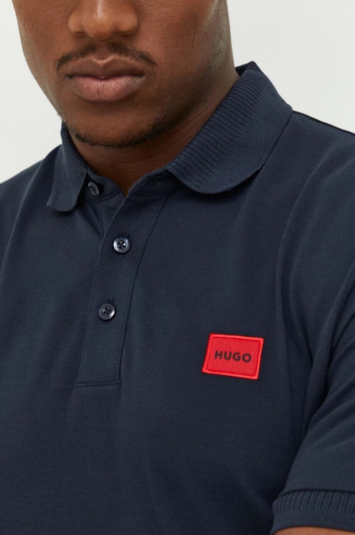 Bavlnené polo tričko HUGO 50490770 tmavomodrá