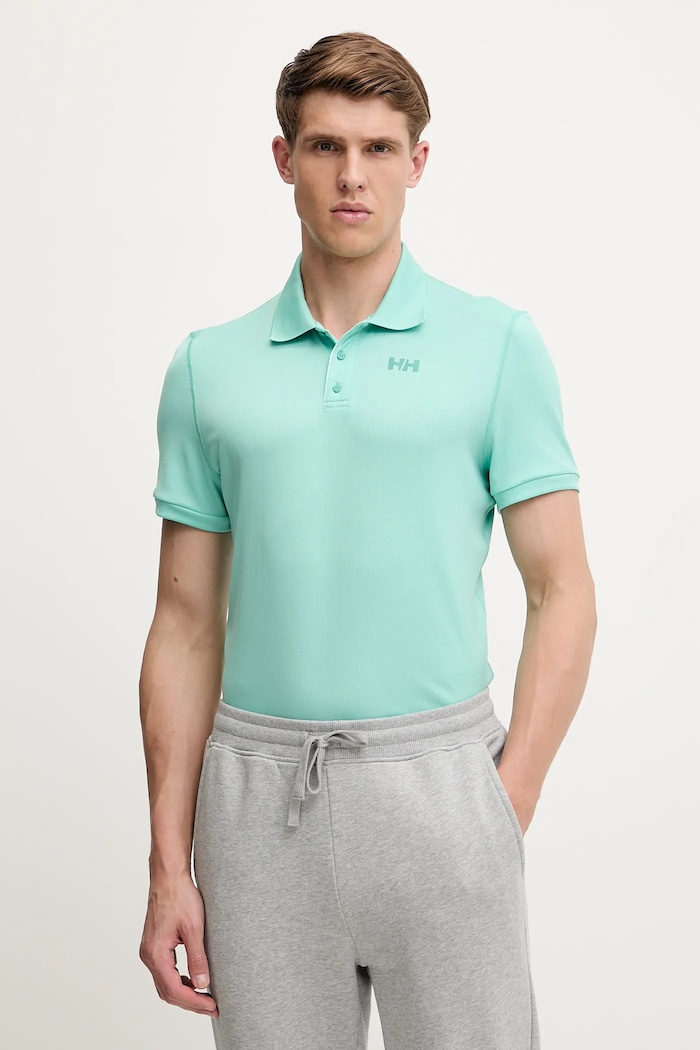 Polo tričko Helly Hansen potisk tyrkysová 49350