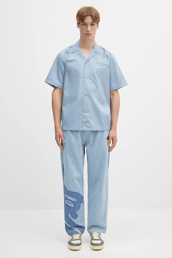 Carhartt WIP shirt S/S Delray Shirt I031465.0ROXX blue