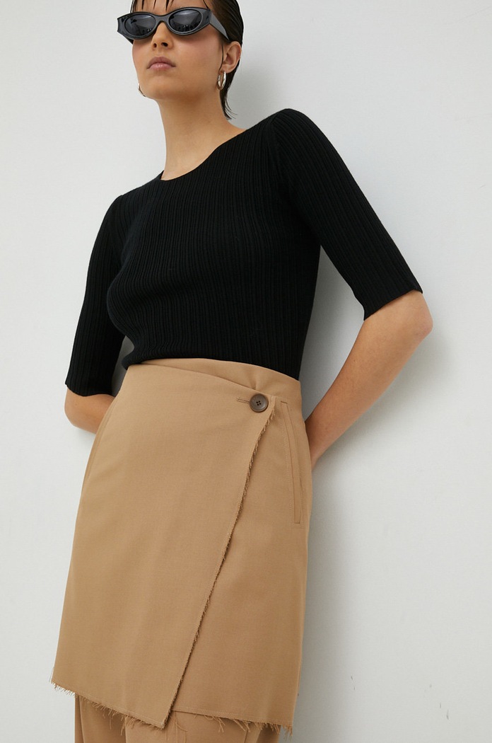Sukňa By Malene Birger látka béžová Q71447005