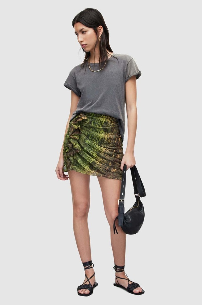 AllSaints spódnica GLORIA RAMONA SKIRT wzorzyste zielony WS063Y