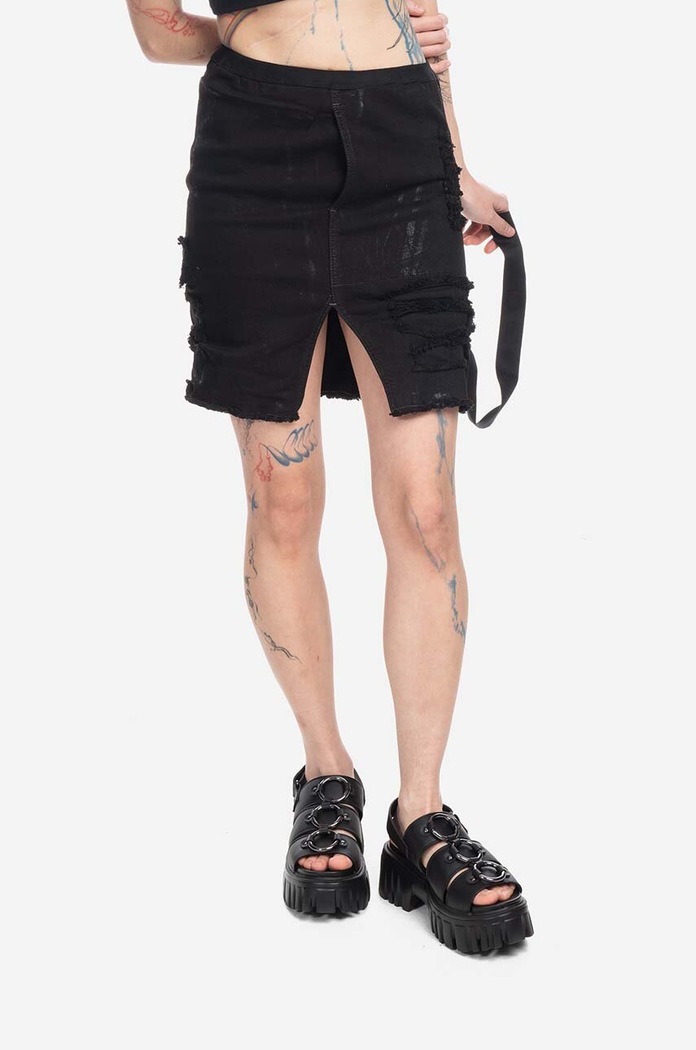 Джинсовая юбка Rick Owens casual чёрный DS02B4343.SBFLS.BLACK