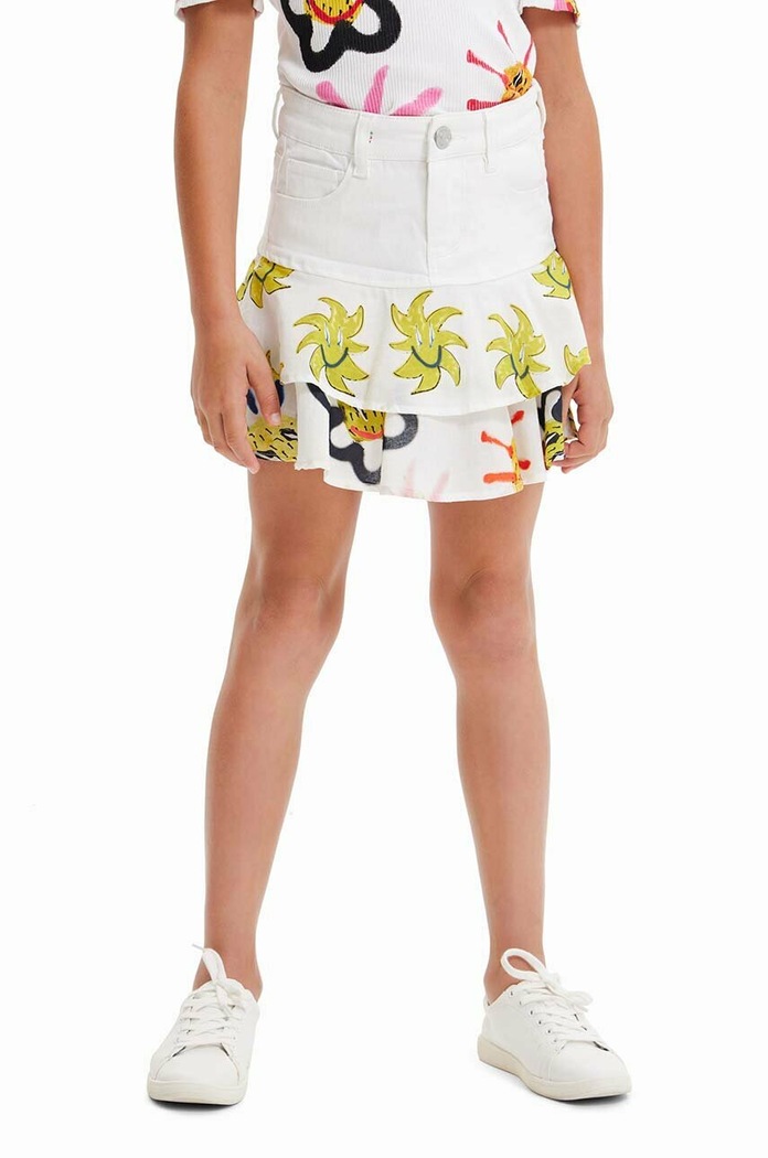 Desigual fusta fete model fin alb 23SGFD02