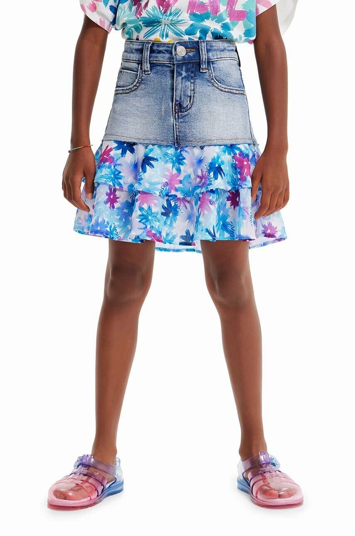 Dětská sukně Desigual mini modrá 23SGFD01