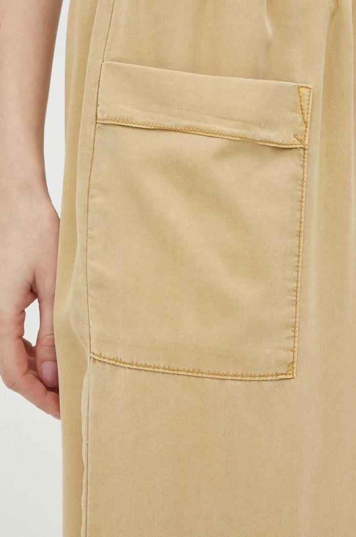 Mustang nadrág Style Drawstring Wide Leg bézs 1013472.3100