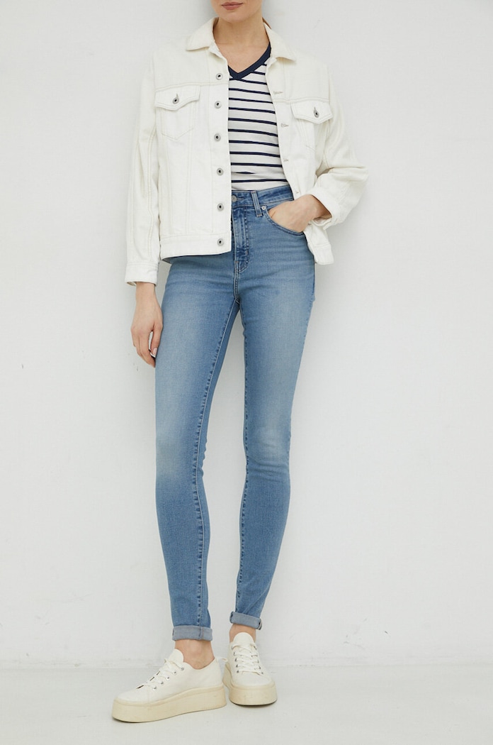 Levi's jeansy 721 HIGH RISE SKINNY Planet friendly niebieski 18882.0601