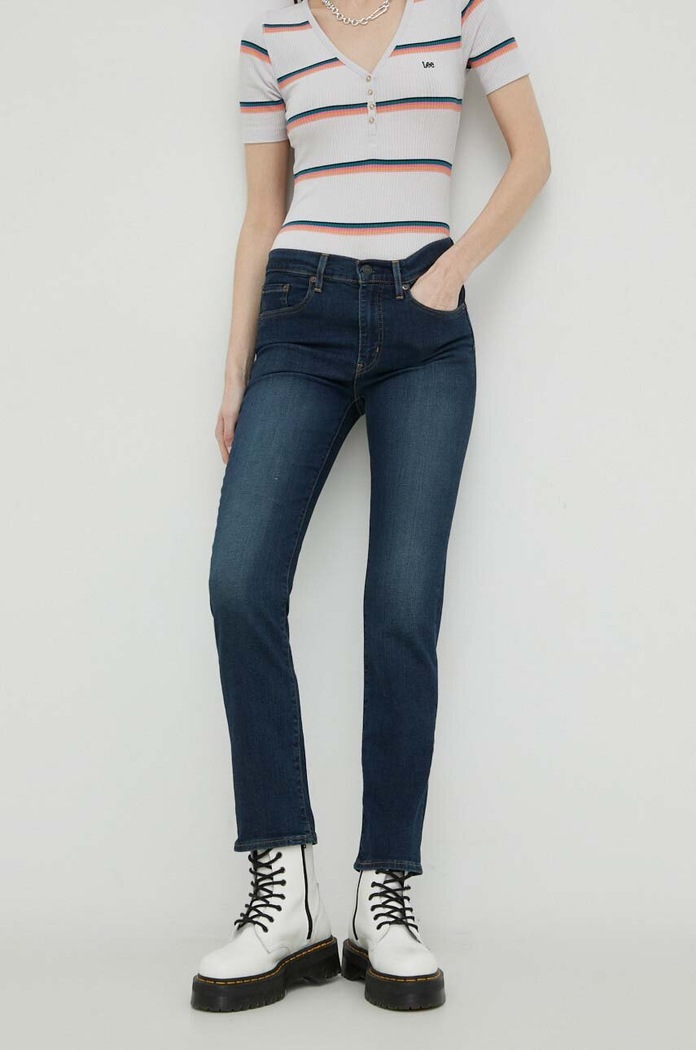 Levi's jeansy 724 HIGH RISE STRAIGHT Planet friendly granatowy 18883.0208