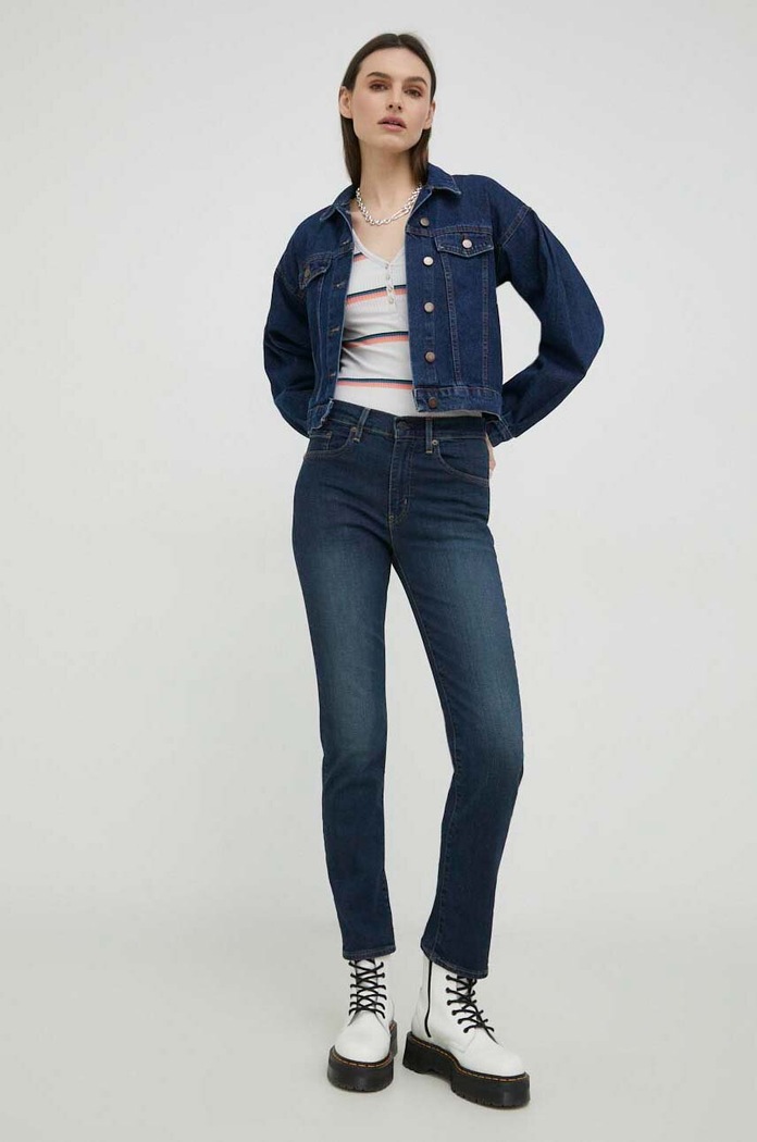 Levi's jeansy 724 HIGH RISE STRAIGHT 18883.0208 granatowy AA00