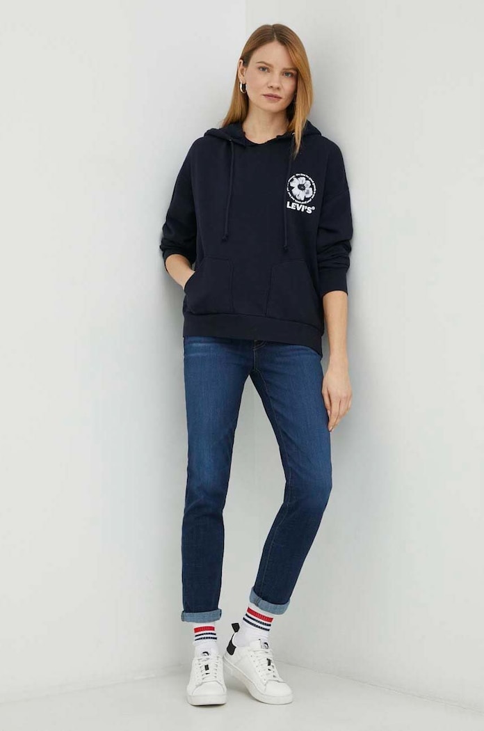 Levi's jeansy MID RISE BOYFRIEND 19887.0164 granatowy AA00