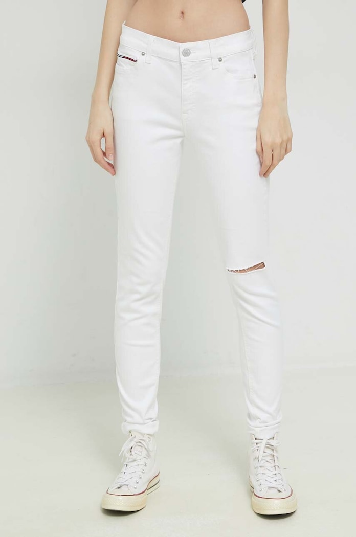 Τζιν παντελόνι Tommy Jeans Planet friendly λευκό DW0DW15486.PPYX