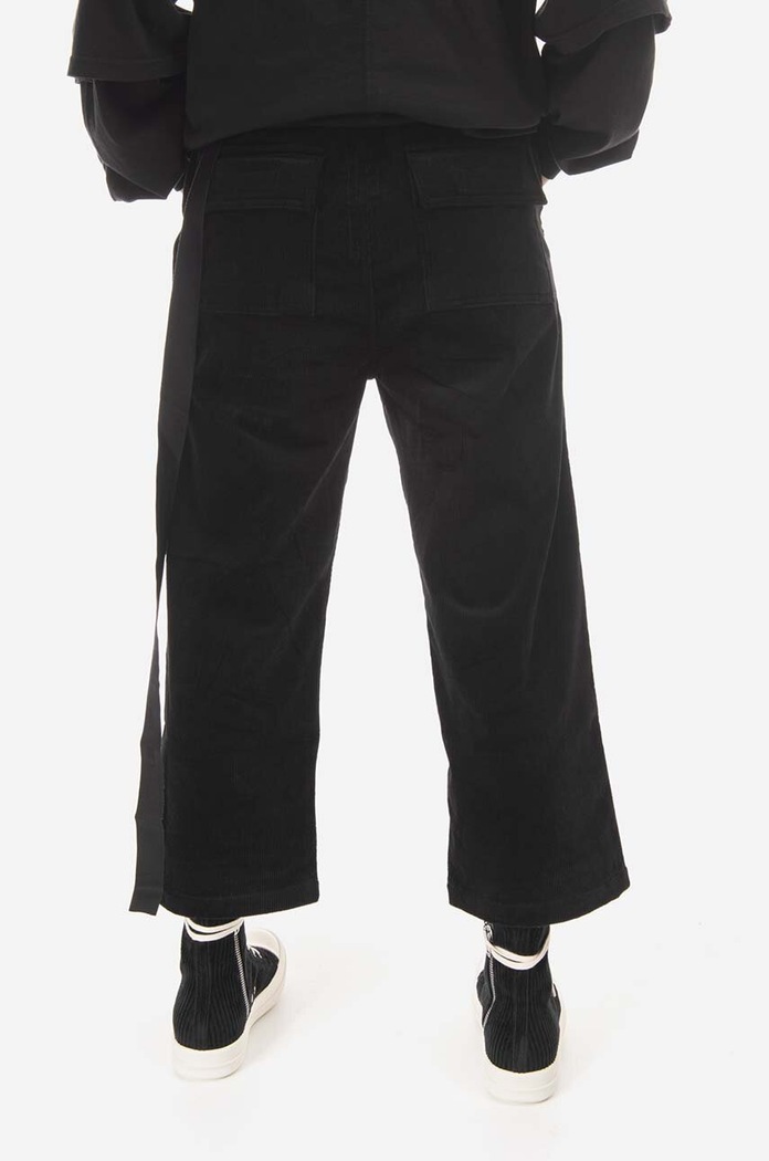 Odzież Rick Owens spodnie sztruksowe DS02B4323.VS.BLACK czarny
