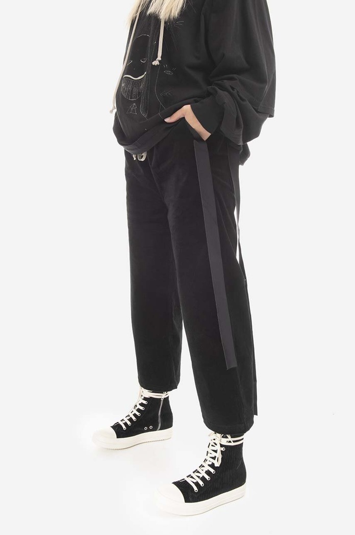 Rick Owens spodnie sztruksowe DS02B4323.VS.BLACK