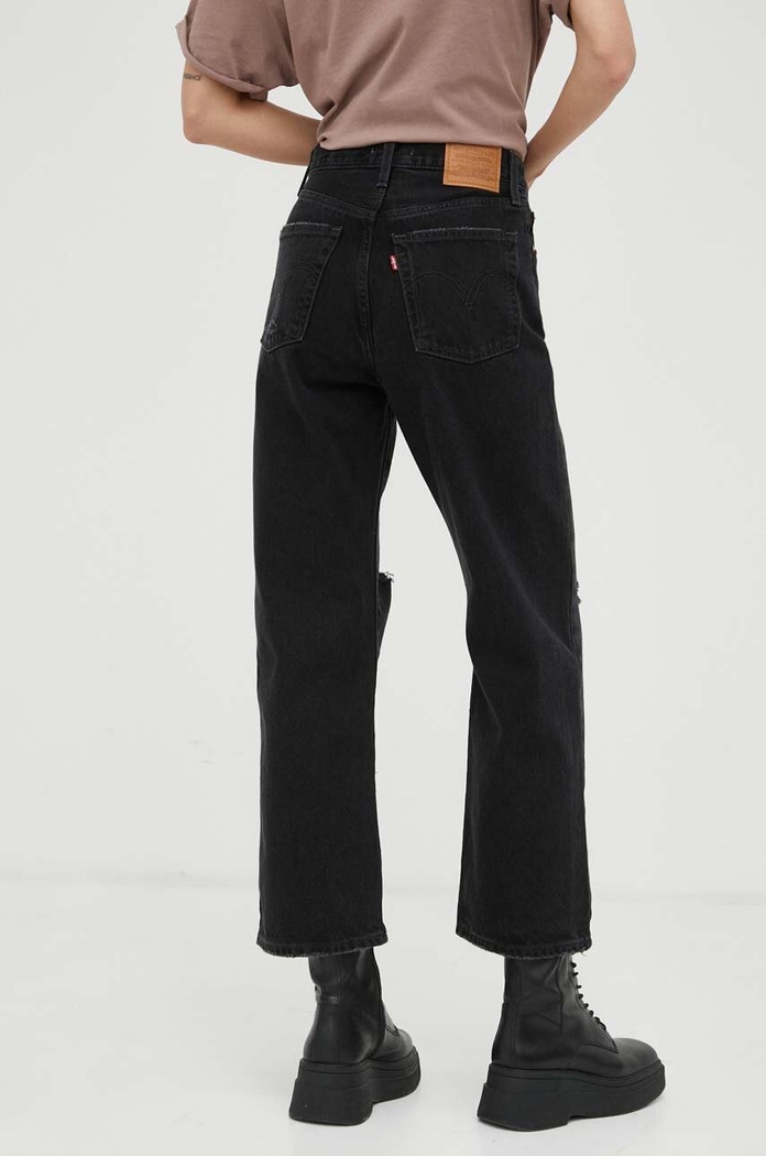 Odzież Levi's jeansy RIBCAGE STRAIGHT 72693.0162 czarny