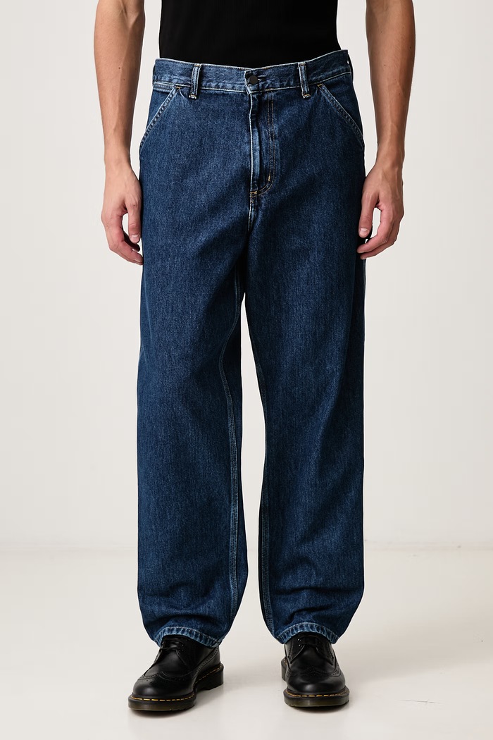 Carhartt WIP Carhartt WIP Single Knee Pant I032024 BLUE STONE WASHED relaxed fit traperice za muškarce plava I032024