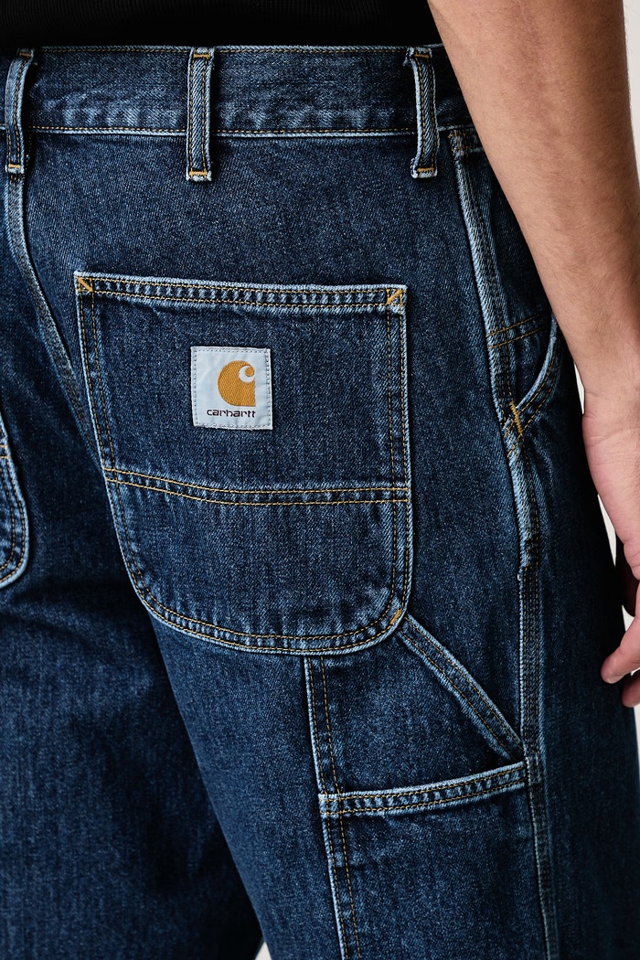 Carhartt WIP Single Knee Pant I032024 BLUE STONE WASHED relaxed fit traperice za muškarce Carhartt WIP plava I032024