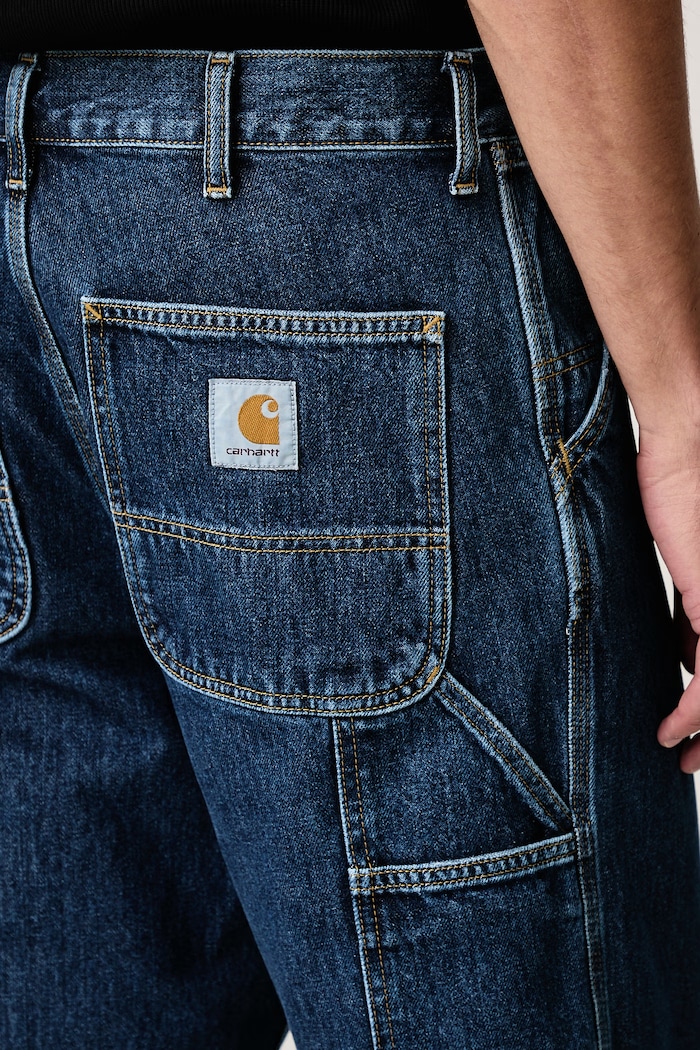 Carhartt WIP Single Knee Pant I032024 BLUE STONE WASHED relaxed fit traperice za muškarce Carhartt WIP plava I032024