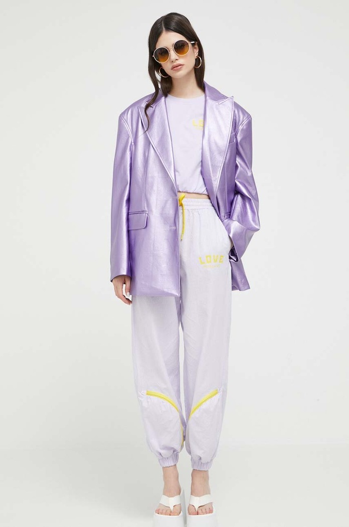 Παντελόνι φόρμας Love Moschino W.P.B15.01.T.496A μωβ SS23