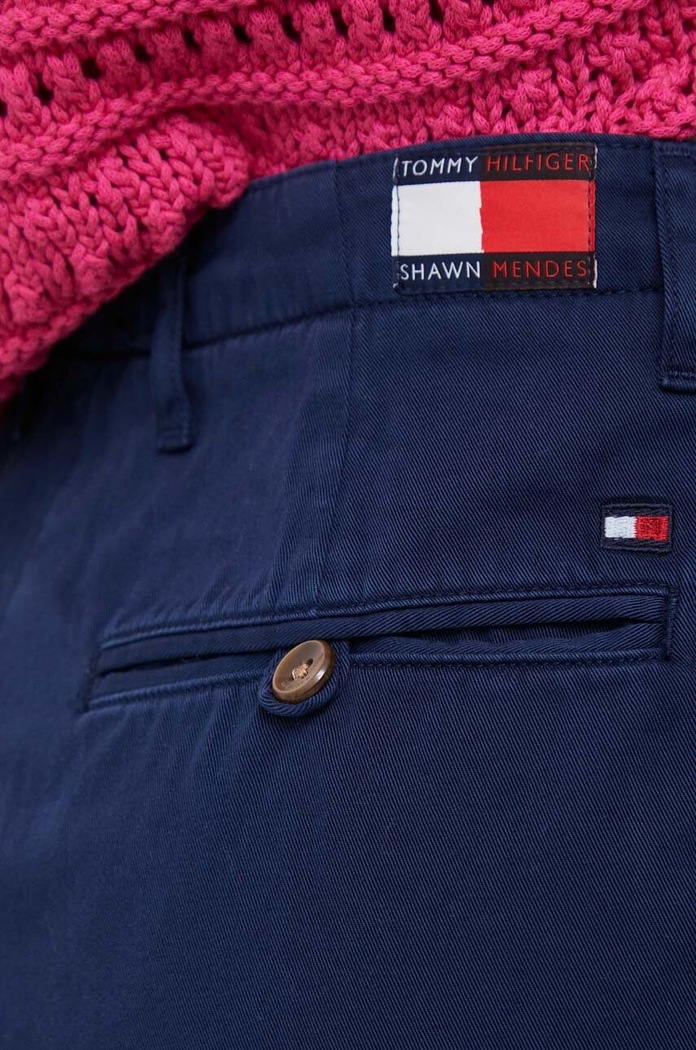 Bavlněné kalhoty Tommy Hilfiger x Shawn Mendes námořnická modř WW0WW38979.PPYX