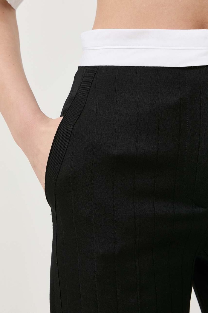 Victoria Beckham spodnie wełniane czarny 1223WTR004725A
