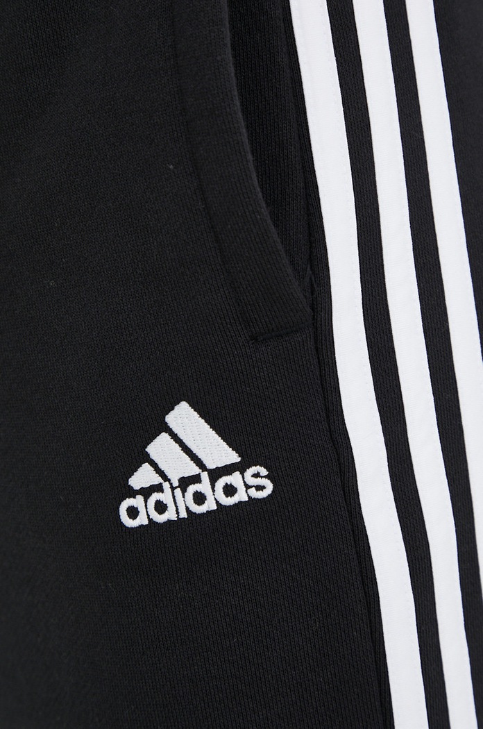 Adidas pantaloni de trening din bumbac negru HA4375