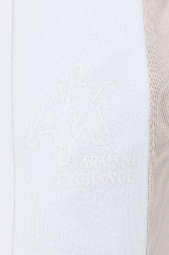Armani Exchange spodnie dresowe bawełniane biały 3RYP79.YJDHZ