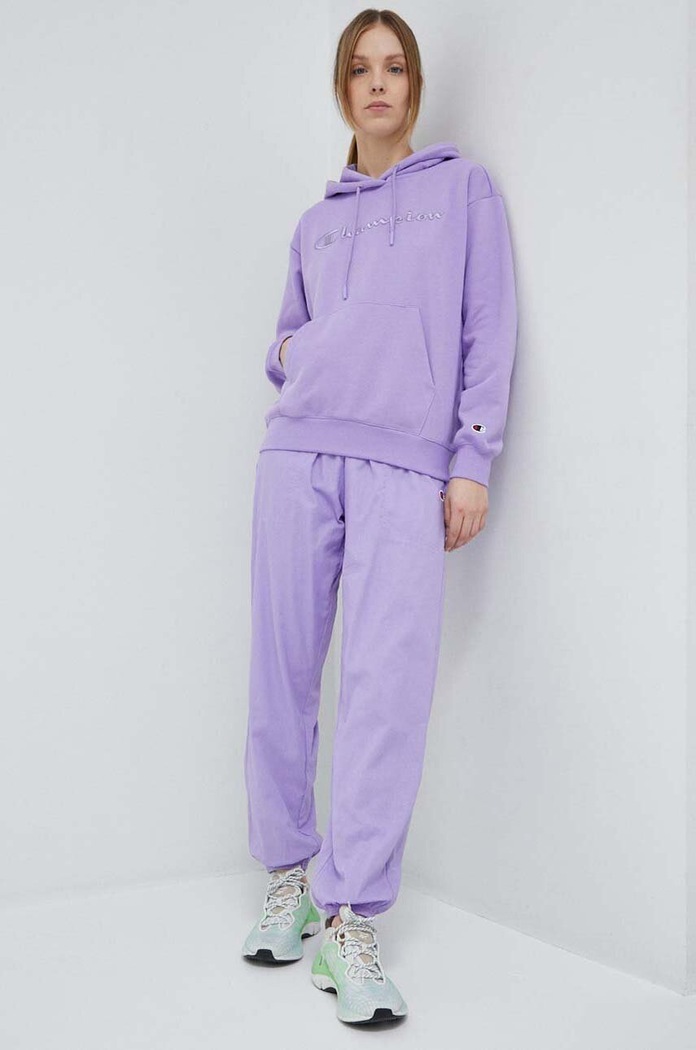 Champion spodnie bawełniane 116077 fioletowy SS23