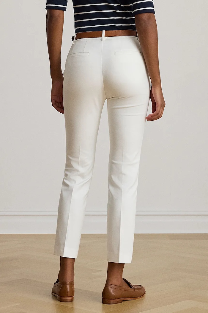 Lauren Ralph Lauren pantaloni pentru femei, cu bumbac 200811955 alb SS26
