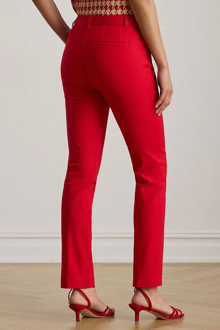 Lauren Ralph Lauren pantaloni pentru femei, cu bumbac 200811955 rosu SS26