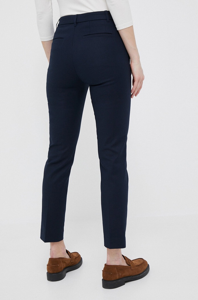 Oblečení Lauren Ralph Lauren kalhoty dámské s bavlnou 200811955 námořnická modř