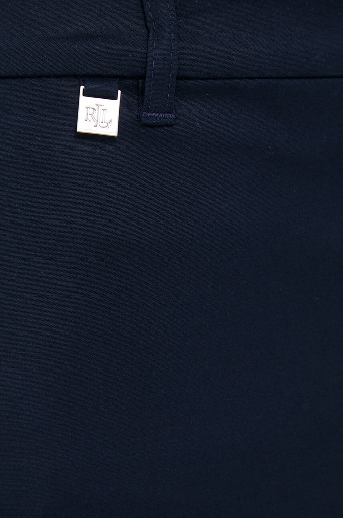 Lauren Ralph Lauren kalhoty dámské s bavlnou námořnická modř 200811955