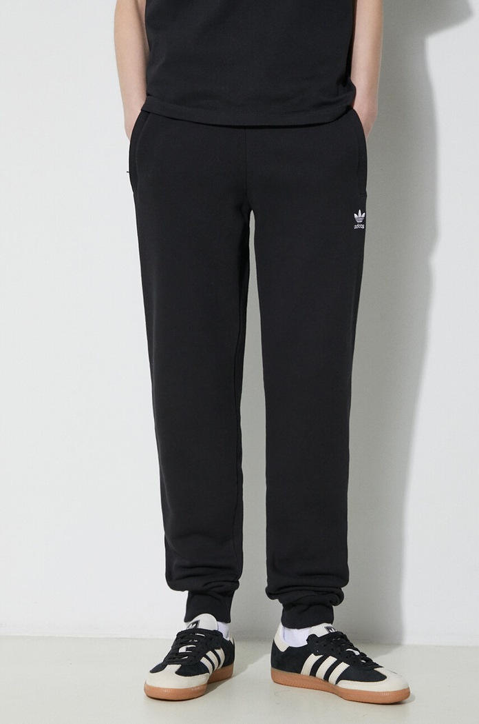 adidas Originals spodnie dresowe bawełniane gładkie czarny IA6479