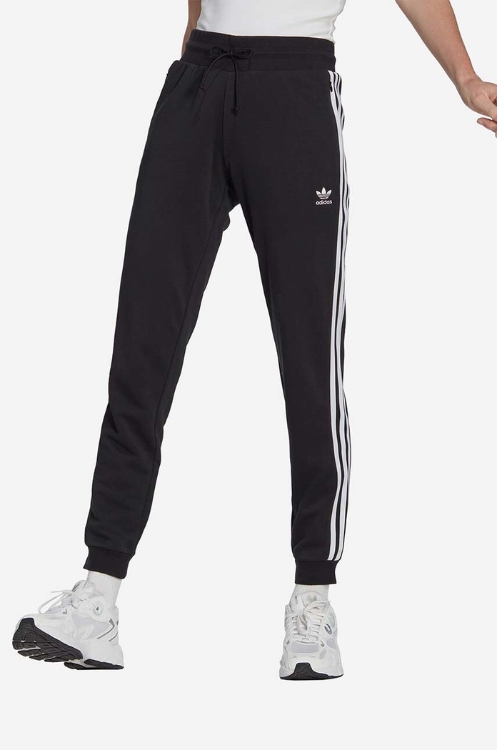 Παντελόνι φόρμας adidas Originals πλεκτό ύφασμα μαύρο IB7455