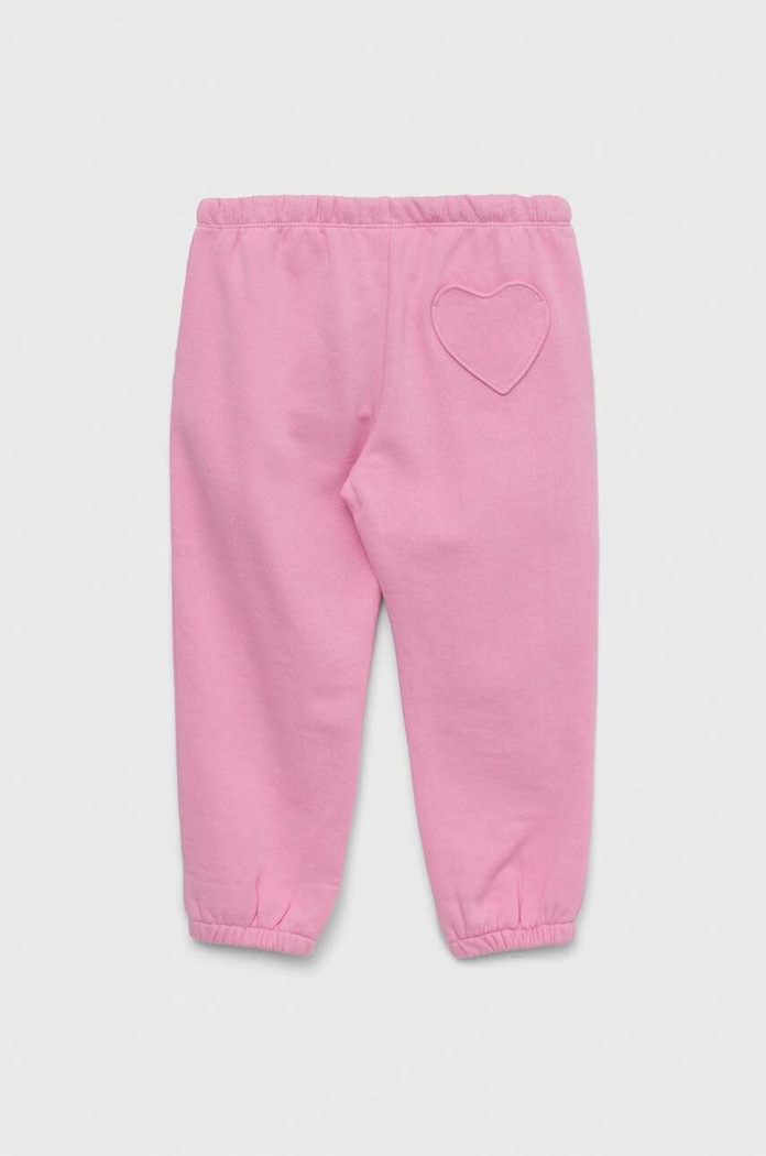 United Colors of Benetton spodnie dresowe bawełniane dziecięce 3J68GF01W.P.SEASONAL różowy SS23