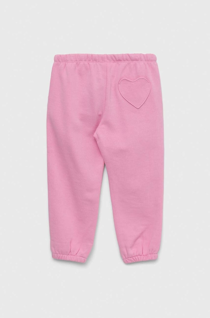 United Colors of Benetton spodnie dresowe bawełniane dziecięce 3J68GF01W.P.SEASONAL różowy SS23