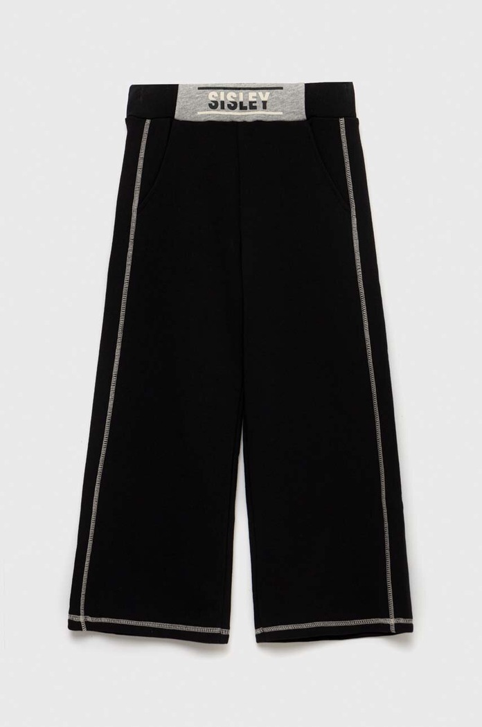 Sisley pantaloni de trening pentru copii 3J68XF00W.G.SEASONAL negru SS23