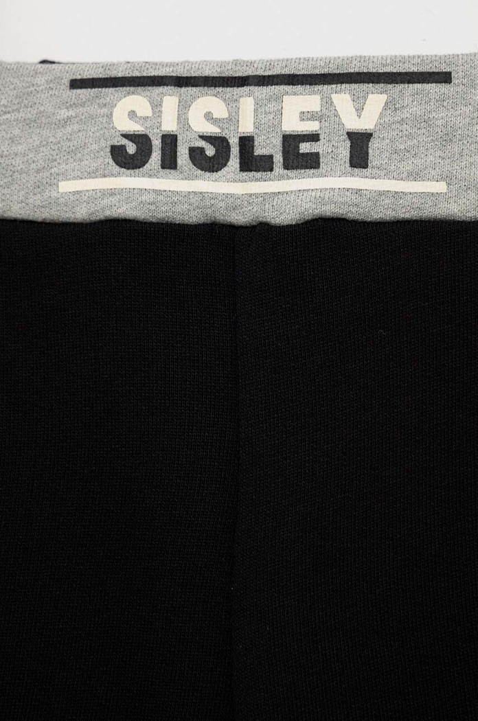 Sisley pantaloni de trening pentru copii negru 3J68XF00W.G.SEASONAL